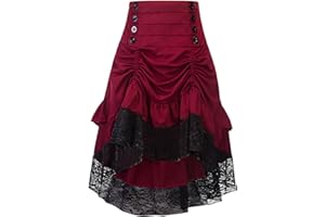 CAMDOM Falda Victoriana Steampunk para Mujer, Vestido gótico Vintage, Talla Grande, Disfraz de Cosplay