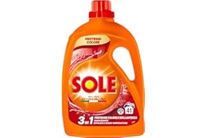Sole Detersivo Lavatrice Proteggi colore 41 Lavaggi, Formula igienizzante, Detersivo Lavatrice Liquido Proteggi colore, rimuove le macchie a basse temperature