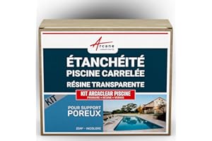 Resine transparente, etancheite piscine carrelee - 25 m², support poreux Transparent - ARCANE INDUSTRIES
