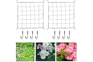 2 Stück Scrog Netz 60x60cm Grow Netz mit 8 Haken Wachsen Zelt Netz Elastische Spalier Netz Garten Pflanzennetz Ranknetz für Kletterpflanzen Pflanze Rankhilfe Gurken für Obst Gemüse