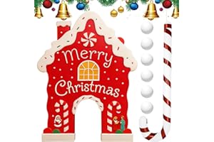 GENERIC Gingerbread Golf Game Set, Christmas Mini-Golfs Course, Portable Golf Toy with Candy Cane Club & Balls, Funny Christmas Party Game for Kids Adults