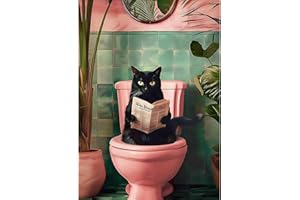 Fumupe 5D Gatto Nero Divertente Diamond Painting Adulti, Diamond Painting Kit Completo, Diamantini Crystal Art, Strass Ricamo a Punto Croce Hobby Creativi Adulti Decorazioni da Parete e Casa 30x40cm