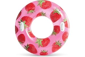 Intex 56261NP - Ciambella Gonfiabile Mare Tropicale con Maniglie Assortiti, Vinile, Multicolore, 107 cm