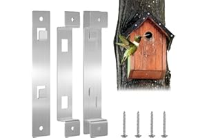 EUIOOVM Bird House Hanger Bracket,4 pcs Stable Rust Proof Galvanized Steel Bird House with Screws, Bird House Mounting Accessories for feeders,nest-Park,Lawn,Scenic Spot,Garden,Terraceboxes