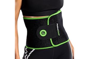 ActiveGear Waist Trainer for Women & Men - Sweat Band Waist Trimmer Belt for a Toned Look - Reinforced Trim and Double Velcro (Mint Hem, Large: 9” x 46")