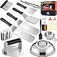 Griddle Accessories BBQ Grill Set - 22pcs Stainless Steel Barbecue Tools Kit for Blackstone with Thermometer Spatula Basting Cover Grill Mats Carry Bag for Camping,Flat Top Camp Chef Utensil