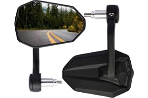 evermotor Motorcykelbackspegel E-godkänd, 360° rotation, kompatibel styre