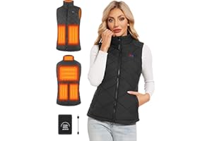 Vofuoti Beheizbare Weste Damen mit Powerbank, Heizweste Herren mit Elektrischem USB-Körperwärmer, Schlank Geschnittene Elektrische Heizweste für Motorrad Outdoor