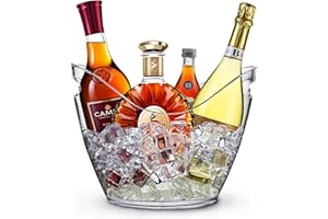 RERXN 8L Eiseimer Champagner Eimer,Eis Eimer,Weinkühler Sektkühler,Acryl große Eiskübel, Küchenobst und Gemüse Vorratsbehälter Behälter (Clear)