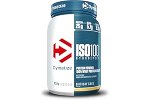Dymatize ISO 100 Hydrolyzed Birthday Cake 932g - Hidrolizado de Proteína de Suero Whey + Aislado en Polvo