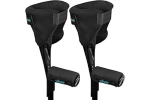 Vive Forearm Crutch Padding - Padding for Crutches and Arm Warmers - Mobility Grip Cushion Accessories for Adults, Men and Women (Black)