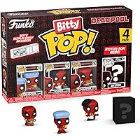 Funko Bitty POP! Deadpool - Sleepover 4pkand A Surprise Mystery Mini Figure - 0.9 Inch (2.2 Cm) Verzamelbaar - Stapelbaar Display Plankje Inbegrepen - Cadeau Idee - Feest Zakjes Kous - Taart Topper