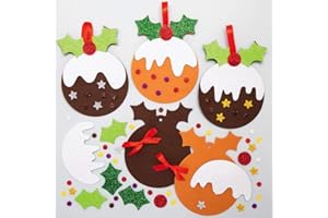 Baker Ross AX344 Kit Decorazioni Dell’Albero Dolce Di Natale - Confezione Da 8, Creativi Articoli Natalizi E Artigianali Per Bambini, Da Realizzare E Decorare