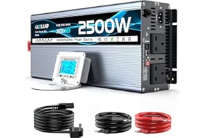 OLTEANP 2500W Inverter Pure Sine Wave, Inverter 12V DC to 240V AC, 5000W Peak with with UPS Function,Off-grid Power Converter Uninterrupted Power Supply,with LCD Remoteand Remote Controller for Camping, Home
