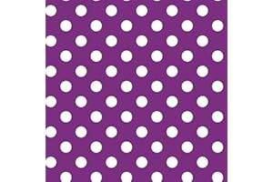 JOLEE TABLECLOTHS Purple and White Polka Dot PVC Vinyl Oilcloth Wipe Clean Tablecloth 140cm x 220cm (55" x 87") Long