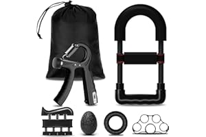 CIRULLI Hand Grip Set 6 pièces, résistance réglable 5-60 kg, Musculation Ajustable,Musculation Main,musculation avant bras, Poignet musculation,musculation avant bras,adapté aux athlètes