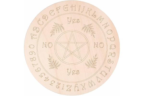 GORGECRAFT Star Pattern Pendule Board Divination en Bois Metaphysics Message Board Wood Carving Boards Divination Witchcraft Altar Coaster Eco-Friendly Anti-Scalding, 149mm