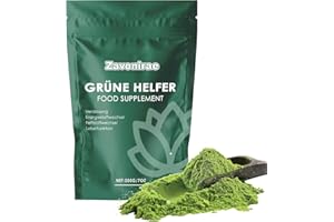 ‎ZAVONIRAE Grüne Helfer,Grüne Entgiftungspulver helfer, 200g Superfood Pulver, Greens Pulver, Pflanzenpulver mit Matcha, Gerstengras, Heidelbeeren, Rich in Macronutrients, Micronutrients & Fiber (Matcha)