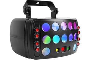 BRIGHTWISH Jeux de Lumière pour Lumière Disco, RGB avec Effets Stroboscopiques et Laser,DMX512 & Télécommande, Laser DJ pour Fête, Noël, Anniversaires, Discothèques, Soirées