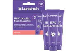 Lansinoh HPA Lanolin Nipple Cream - 3 x 7ml - Sore Nipples Cracked Skin Breast Feeding 100% Natural Hypoallergenic Tasteless & Odourless BPA BPS-free Breastfeeding Hospital Nappy Bag Essentials