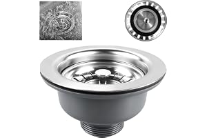 Ø 114 mm kök silkorgsventil, diskbänk dräneringssikt, 1½ tum avloppssats | Rostfritt stål 304, tjock design, diskbänk dräneringsplugg ovantill lämplig för diskhohålstorlek 83–90 mm
