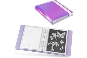 UNIMEIX 12 Pcs Magnetic Sheets for Die Storage with 1 Binder Cover, Stamp and Die Storage Pockets Die Cut Storage for Card Making Supplies(0.8 mm Thickness, Purple)