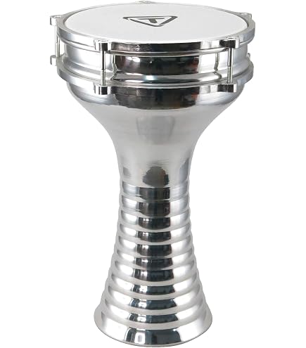 Zaza Percussion 16'' (Length) Turkish Aluminum Darbuka, Synthetic