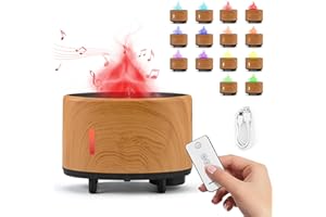 UENNM Diffusore di Oli Essenziali con Effetto Fiamma, Aromaterapia Umidificatore Bluetooth-Musik Diffusore Umidificatore Silenzioso con spegnimento automatico senza acqua per la Casa Salone Yoga Spa