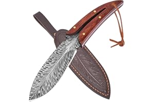 Aolegoo Cuchillo de Hoja Fija con 7CR13 Acero Inoxidablemás, Cuchillo Supervivencia con Funda + Mango de Secoya para Camping, Supervivencia y Bushcraft