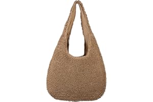 LUI SUI Straw Tote Bag Summer Beach Shoulder Bag for Women, Weave Large Capacity Casual Hand-Woven Purse
