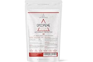 LIFE BALANCE New: Lycopene 10% Beadlets - 60 x 30mg Capsules - Standardised Tomato Extract - Antioxidant Protection - Vegan - UK Made - No Additives - GMP - Pullulan (60 Capsule Pouch)