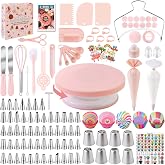 Baking and Pastry Kit 356pcs, Nifogo Nozzles Pastry Sleeve, Rotating Plate for Cakes, Cake Decoration, Baking Accessories