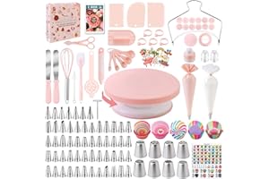 Kit Reposteria y Pasteleria 356pcs, Nifogo Boquillas Manga Pastelera, Plato Giratorio para Tartas, Decoracion Tarta, Accesorios Reposteria