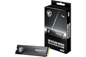 MSI Spatium M560 SSD 1TB PCIe 5.0 NVMe M.2 Wewnętrzny dysk SSD 10.200MB/s Read & 8.400MB/s Write, 3D NAND, Built-In Data Security, Center