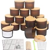 Milivixay 20 Pack 4oz Frosted Amber Glass Jars with Lids, Candle Making Kits and Empty Small Wide Mouth Mason Jars Bulk