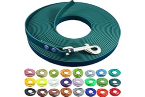 bio-leine Schleppleine 12mm aus Biothane - 3,0 m in Dunkelgrün I Hundeleine ohne Handschlaufe für kleine und große Hunde - Wasserabweisende Leine