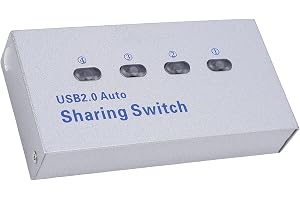GOWENIC Printer Switch Selector USB 2.0 |Dela 1 Skrivare med 4 Datorer, Plug and Play High Speed ​​Transfer för OS X