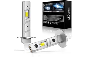 JOSHF Lampadina H1 Led, 2023 Aggiornamento Auto Faro CSP 16000LM 600% Luminosità 6500K Bianco, Sostituzione Lampadina Alogena e Xenon-1:1 Mini Kit Led (2 lampadine)