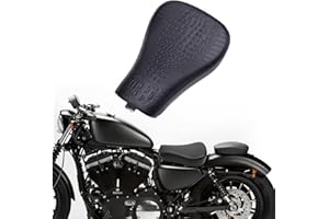 KEEPDSGN Cojín de asiento individual para conductor delantero de motocicleta compatible con Sportster 48 72 Iron 883 XL883 Forty Eight XL1200 Seventy Two 1200, estilo cocodrilo negro.