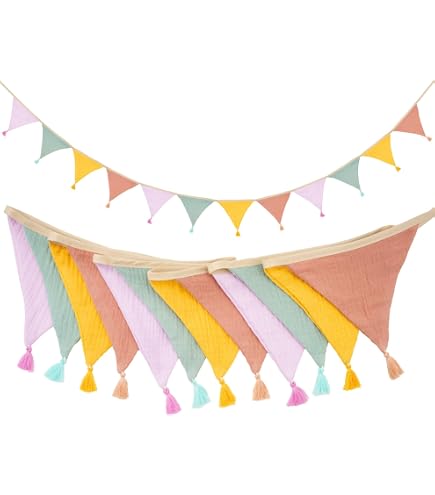 Festone Compleanno 7 Anni Rosa Olografico | Bandierine Per Festa Di Compleanno Bimba, Lunghezza 3,9 M, 11 Bandiere, Per Interni Ed Esterni - 6
