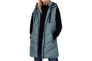 JACQUELINE DE YONG JdY Damen 3/4-lange Steppweste JDYSkylar Padded Hood Waistcoat mit Kapuze