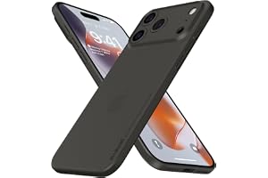 memumi ultratunt fodral för iPhone 18 Pro - Trans-svart | 0,3 mm och lätt, matt finish [halkfri, reptålig] Kompatibel med Pho