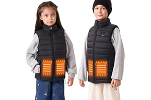ACCNUO Gilet chauffant Enfant avec batterie incluse Veste Chauffante Enfant Gilet chauffant pour garçon et fille Batterie de 7.4V 10000mAh