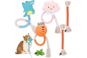 Ixydor Juguetes Gatos, Juguete Cuerda Gato con Catnip, Juguete De Dentición para Gatos, Juguete Gato Interactivo, para Limpiar Dientes y Aliviar Estrés, Dental Autónomo