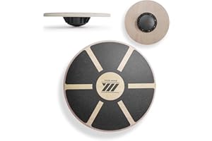 YM Balance Board Tavola Propriocettiva Oscillante in Legno Attrezzo per l'Esercizio Fisico e la Riabilitazione, Realizzata in Legno Resistente Your Move