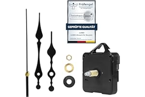 ‎LUSEE LUSEE Uhrwerk für Wanduhr Lautlos mit Kurzer Uhrzeiger, Quarz Uhrwerke für Wanduhren Mechanismus Ersatz Zubehör Uhrzeigerset zum Basteln (Schaft: 16mm / 0,62Zoll)