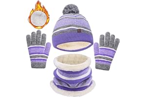 JFAN Gorra y Bufanda para Niña Invierno Set Sombrero para Bebes Conjuntos de Accesorios para Niño de 2-7 años