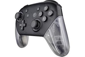 eXtremeRate Transparent Clear Replacement Handle Grips for Nintendo Switch Pro Controller, DIY Hand Grip Shell for Nintendo Switch Pro - Controller NOT Included