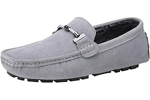Jamron Uomo Elegante Fibbia Mocassini Comfort Scamosciato Scarpe di Guida Moda Pantofole