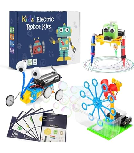 Kit 5 Expériences Scientifiques Pour Enfants 5-9 Ans - Jeux éducatifs STEM, Robots à Construire, Cadeau éducatif